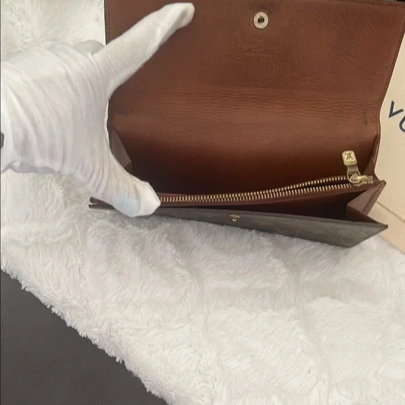 Louis Vuitton  Authentic Monogram Porte Monnaie Credit Long Wallet 1989 Minty - Picture 4 of 12